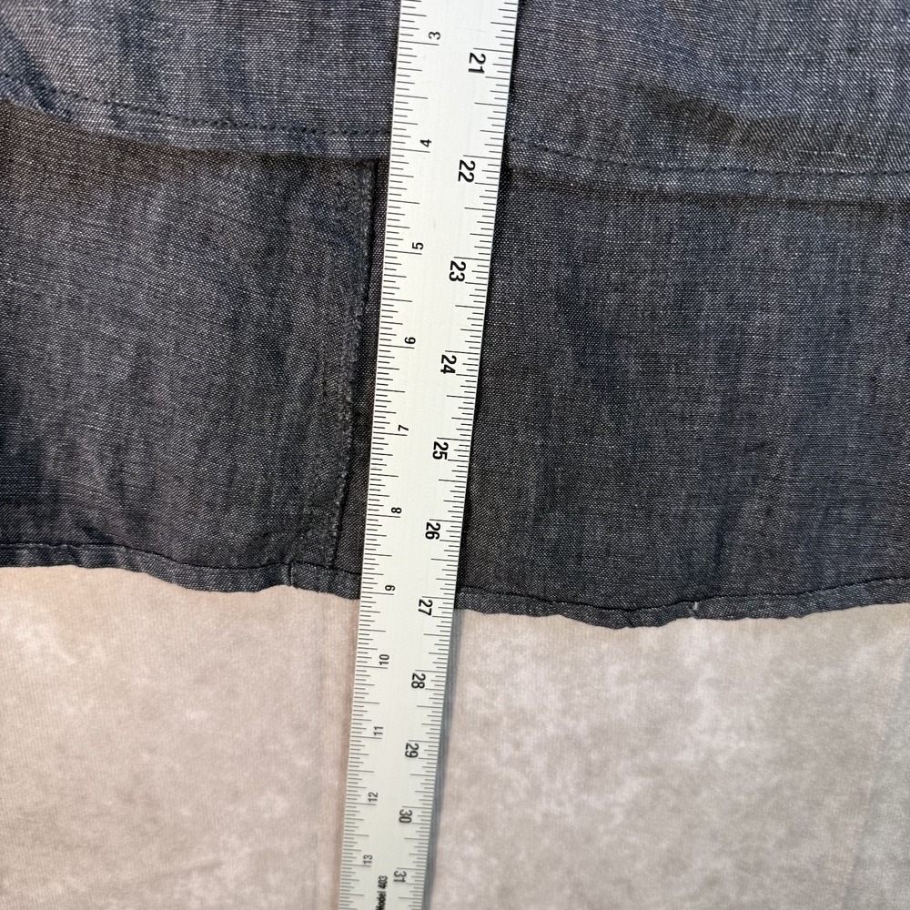 Eileen Fisher Swing Blouse Women XS Charcoal Hi-Low 100% Organic Linen Lagenlook - Picture 4 of 7